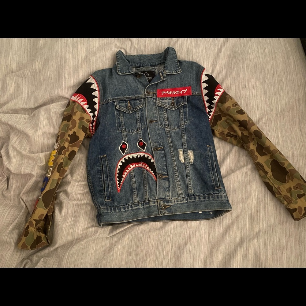 Hudson Bape Clothing Denim Jean Jacket Mens Size S